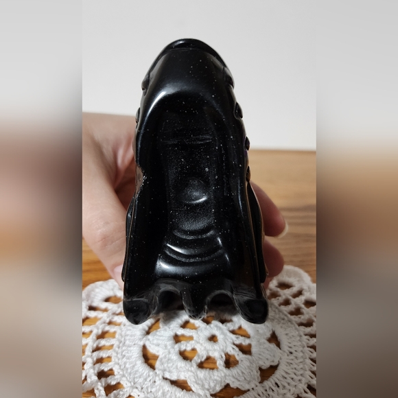 Snowflake Obsidian Dragon Skull - Picture 3 of 9